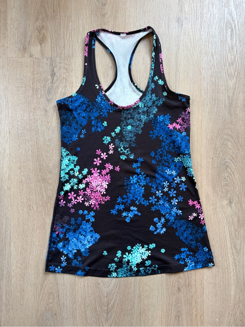 Lululemon Floral Racerback Black Floral Tank Size 8